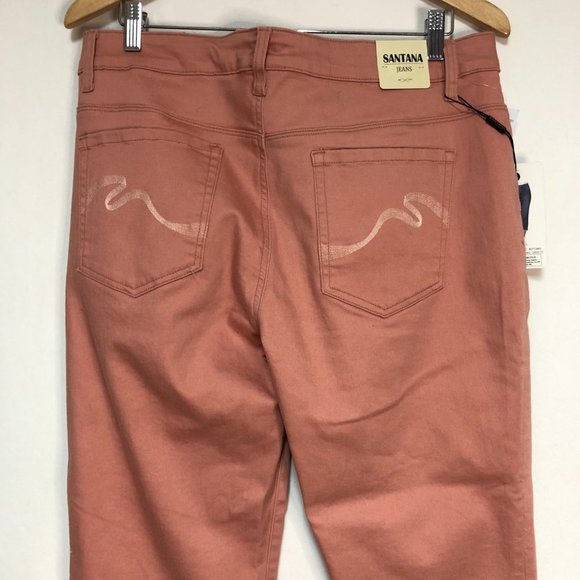 NWT Santana Dusty Rose Classic Fit With Tummy Control Mid Rise Denim Jeans - Picture 5 of 13